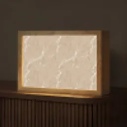 Beige - Marmer - Organisch - Wit Light Box met kabel (Tafellamp) klein 924 -z3d_website