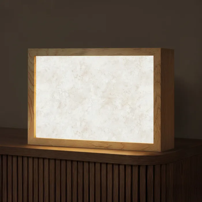 Beige - Marmer - Aders Light Box met kabel (Tafellamp) klein 924 -z3d_website