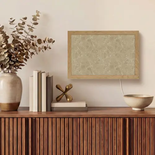 Beige - Marmer - Witte aders Light Box met kabel (Tafellamp) klein 924 -sfeer2