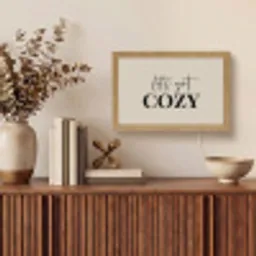 Beige - Winter - Quote - Cozy Light Box met kabel (Tafellamp) klein -sfeer2