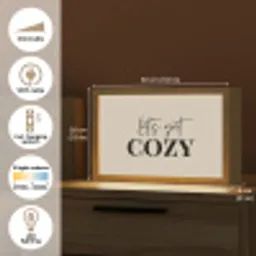 Beige - Winter - Quote - Cozy Light Box met kabel (Tafellamp) klein -USP_EN