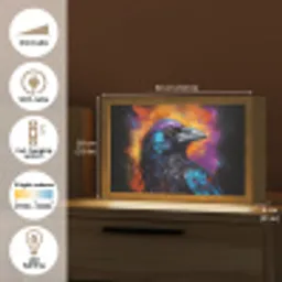 Vogel - Kraai - Graffiti - Zwart - Dieren Light Box met kabel (Tafellamp) klein -USP_EN