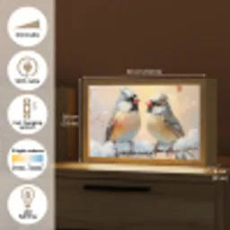 Vogels - Tak - Winter - Sneeuw Light Box met kabel (Tafellamp) klein -USP_EN