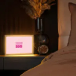 Bisou - Roze - Minimalistisch Light Box met kabel (Tafellamp) klein -sfeer1