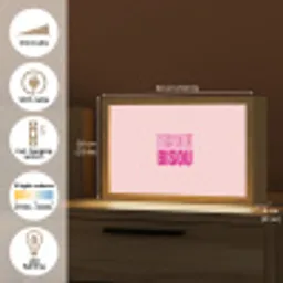 Bisou - Roze - Minimalistisch Light Box met kabel (Tafellamp) klein -USP_EN