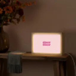 Bisou - Roze - Schaduw Light Box met kabel (Tafellamp) klein -sfeer4