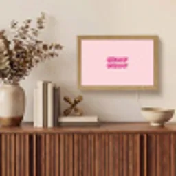 Bisou - Roze - Schaduw Light Box met kabel (Tafellamp) klein -sfeer2