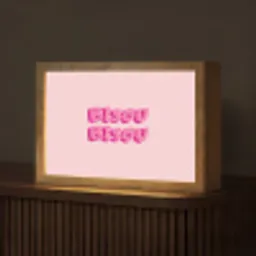 Bisou - Roze - Dikke letters Light Box met kabel (Tafellamp) klein -z3d_website