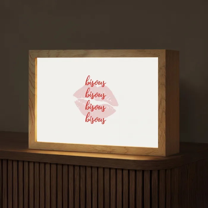 Bisous - Lip - Wit - Rood Light Box met kabel (Tafellamp) klein -z3d_website