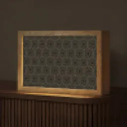 Zwart - Goud - Bloemenkern Light Box met kabel (Tafellamp) klein 924 -z3d_website