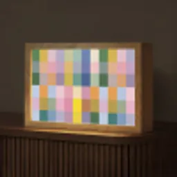 Blokken - Vierkant - Patroon - Gekleurd Light Box met kabel (Tafellamp) klein -z3d_website