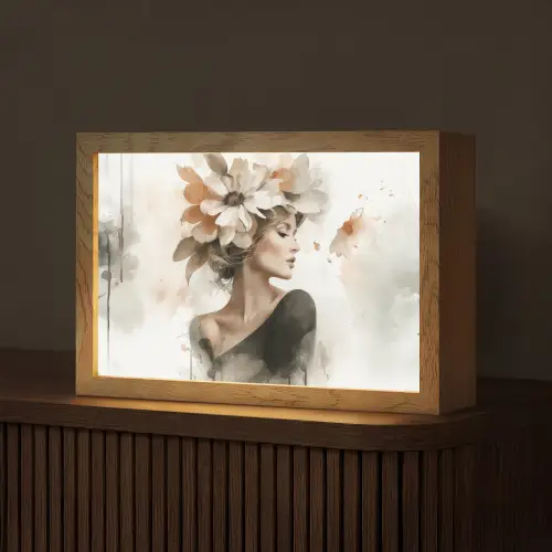 Bloesem - Portret - Gezicht Light Box met kabel (Tafellamp) klein -z3d_website