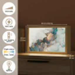 Marmer print - Goud - Blauw Light Box met kabel (Tafellamp) klein -USP_EN