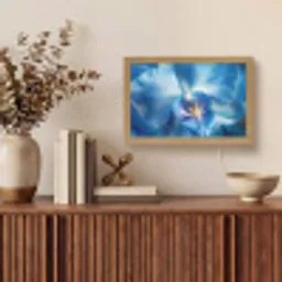 Blauw - Orchidee - Elegeant Light Box met kabel (Tafellamp) klein -sfeer2