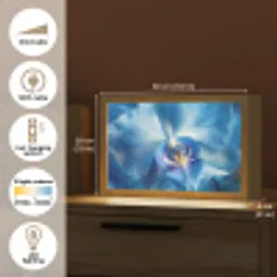 Blauw - Orchidee - Elegeant Light Box met kabel (Tafellamp) klein -USP_EN