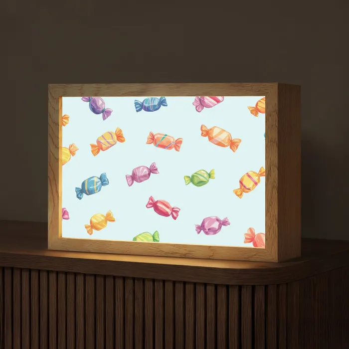Blauw - Patroon - Snoep Light Box met kabel (Tafellamp) klein -z3d_website