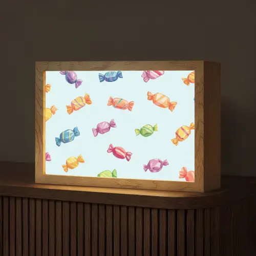 Blauw - Patroon - Snoep Light Box met kabel (Tafellamp) klein -z3d_website