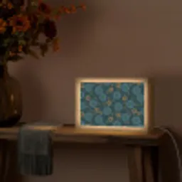 Blauw - Patroon - Retro Light Box met kabel (Tafellamp) klein 924 -sfeer4