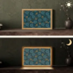 Blauw - Patroon - Retro Light Box met kabel (Tafellamp) klein 924 -sfeer3