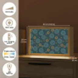 Blauw - Patroon - Retro Light Box met kabel (Tafellamp) klein 924 -USP_EN