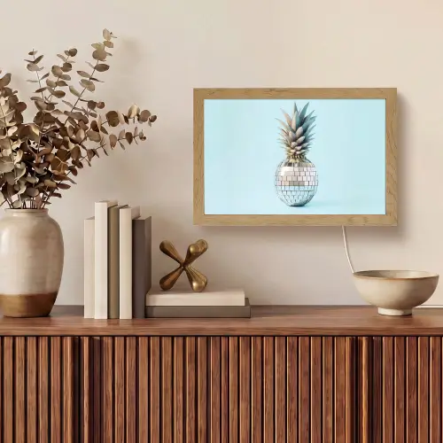 Blauw - Ananas - Disco - Discobal Light Box met kabel (Tafellamp) klein -sfeer2
