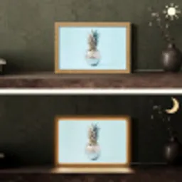 Blauw - Ananas - Disco - Discobal Light Box met kabel (Tafellamp) klein -sfeer3