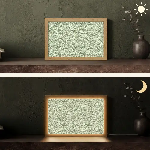 Botanisch - Takken - Groen Light Box met kabel (Tafellamp) klein 924 -sfeer3