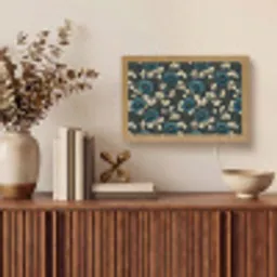 Botanisch - Bloemen - Blauw Light Box met kabel (Tafellamp) klein 924 -sfeer2