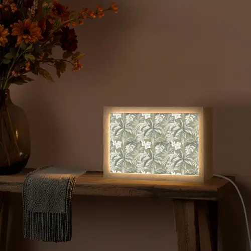 Botanisch - Bloemen - Groen Light Box met kabel (Tafellamp) klein 924 -sfeer4