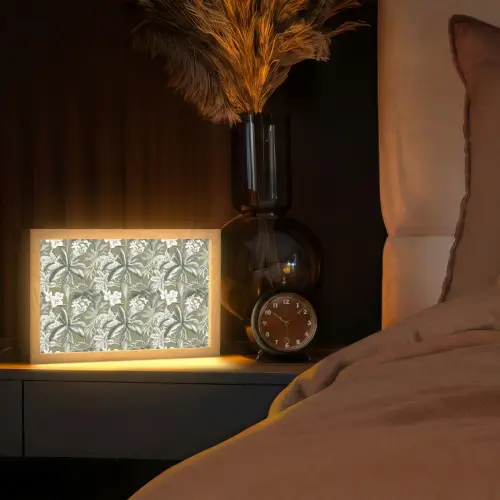 Botanisch - Bloemen - Groen Light Box met kabel (Tafellamp) klein 924 -sfeer1