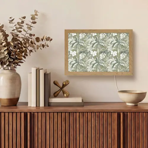 Botanisch - Bloemen - Groen Light Box met kabel (Tafellamp) klein 924 -sfeer2