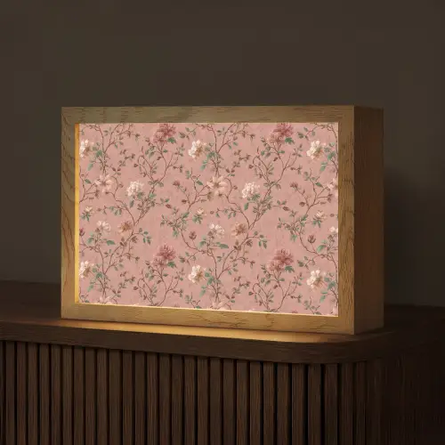 Botanisch - Bloemen - Roze Light Box met kabel (Tafellamp) klein 924 -z3d_website
