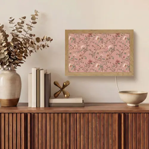 Botanisch - Bloemen - Roze Light Box met kabel (Tafellamp) klein 924 -sfeer2