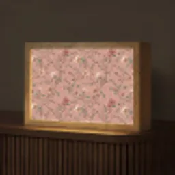 Botanisch - Bloemen - Roze Light Box met kabel (Tafellamp) klein 924 -z3d_website