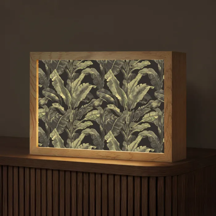 Botanisch - Bladeren - Groen Light Box met kabel (Tafellamp) klein 924 -z3d_website