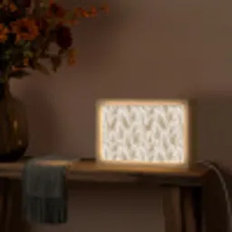 Botanisch - Patroon - Beige Light Box met kabel (Tafellamp) klein 924 -sfeer4