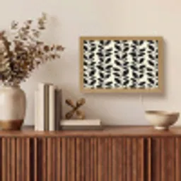 Botanisch - Dessin - Zwart - Beige Light Box met kabel (Tafellamp) klein 924 -sfeer2