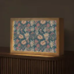 Botanisch - Patroon - Blauw Light Box met kabel (Tafellamp) klein 924 -z3d_website
