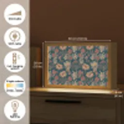 Botanisch - Patroon - Blauw Light Box met kabel (Tafellamp) klein 924 -USP_EN