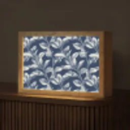 Botanisch - Patroon - Blauw Light Box met kabel (Tafellamp) klein 924 -z3d_website