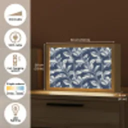 Botanisch - Patroon - Blauw Light Box met kabel (Tafellamp) klein 924 -USP_EN
