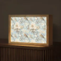 Botanisch - Zangvogel - Blauw Light Box met kabel (Tafellamp) klein 924 -z3d_website