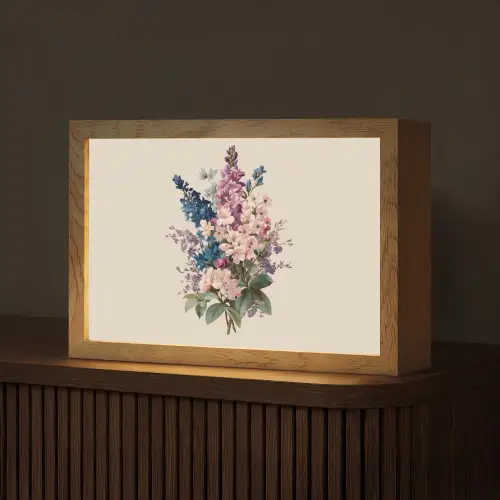 Boeket - Beige - Harmonieus - Subtiel Light Box met kabel (Tafellamp) klein -z3d_website