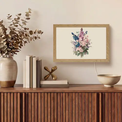 Boeket - Beige - Harmonieus - Subtiel Light Box met kabel (Tafellamp) klein -sfeer2