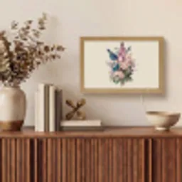 Boeket - Beige - Harmonieus - Subtiel Light Box met kabel (Tafellamp) klein -sfeer2