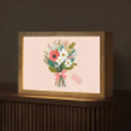Boeket - Strikje - Kaartje - Quote Light Box met kabel (Tafellamp) klein -z3d_website