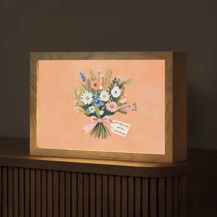 Boeket - Strikje - Quote Light Box met kabel (Tafellamp) klein -z3d_website
