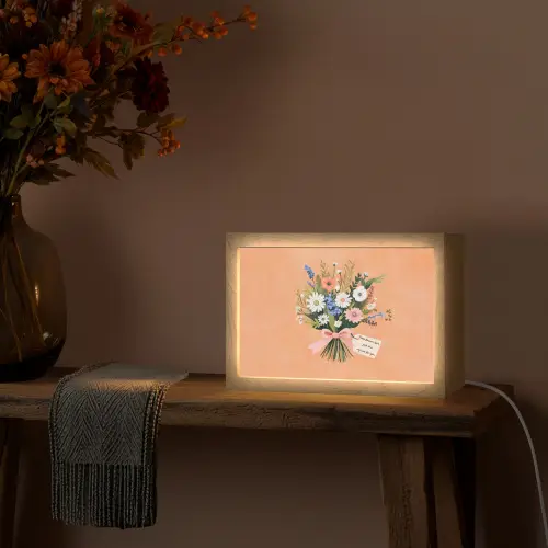Boeket - Strikje - Quote Light Box met kabel (Tafellamp) klein -sfeer4