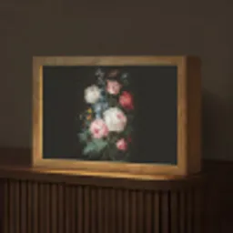 Boeket - Kleurrijk - Klassiek Light Box met kabel (Tafellamp) klein -z3d_website