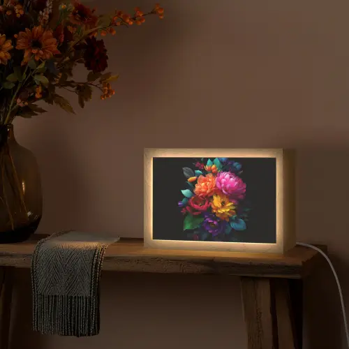 Boeket - Bloemen - Kleur Light Box met kabel (Tafellamp) klein -sfeer4